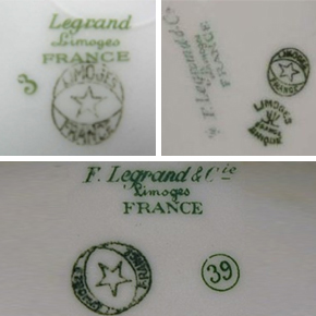 Le logo au dos de la porcelaine de table